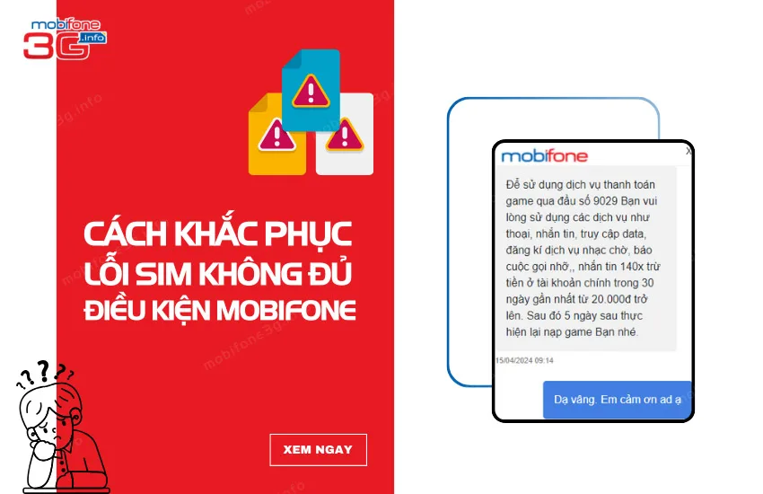 cach khac phuc loi sim khong du dieu kien MobiFone