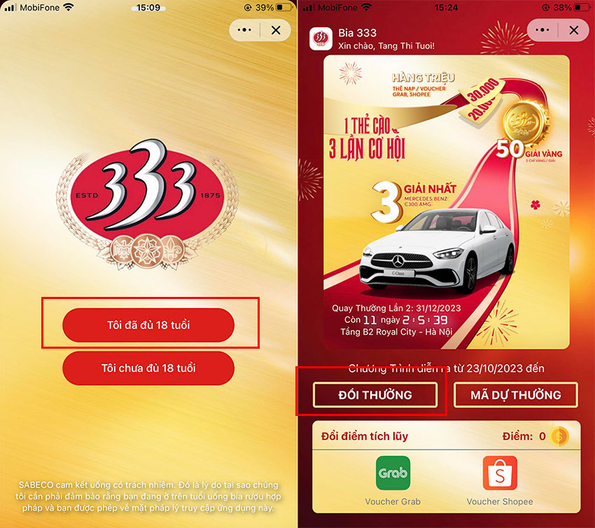 cach nap the trung thuong bia 333