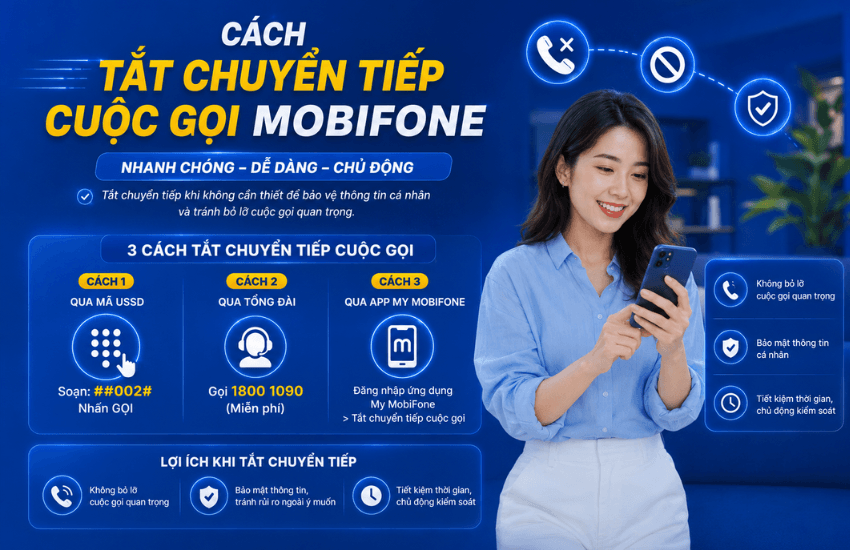 Cách tắt chuyển cuộc gọi của MobiFone sang thuê bao khác
