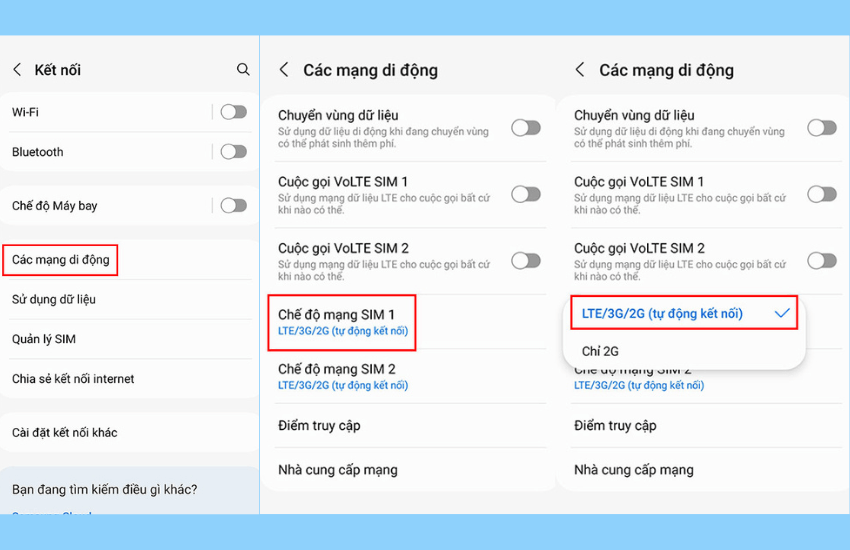 cai dat 4g cho android