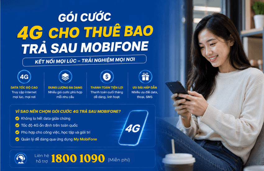 Cách đăng ký gói 4G/5G trả sau MobiFone giá rẻ năm 2026
