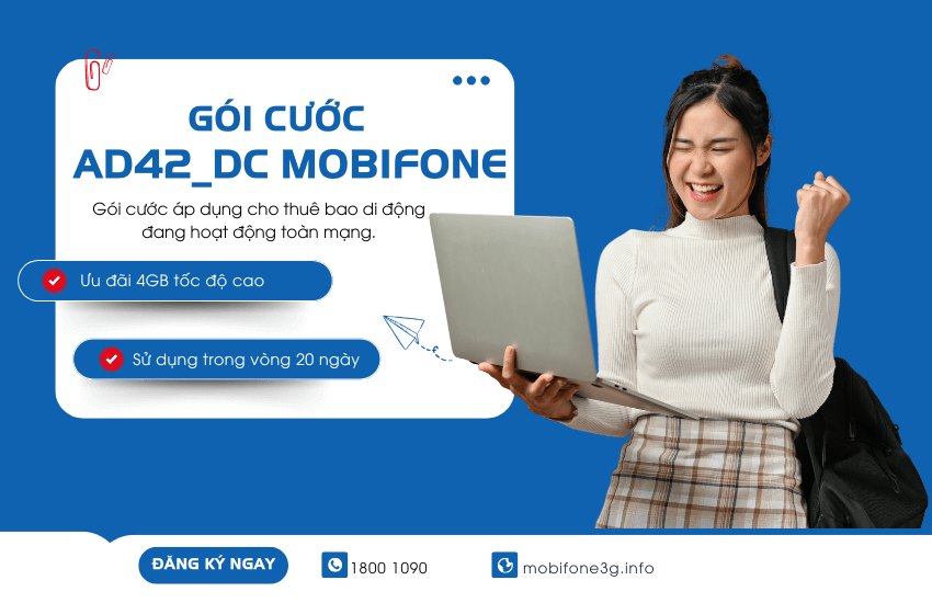 Gói cước AD42_DC của MobiFone nhận 4GB dùng trong 20 ngày