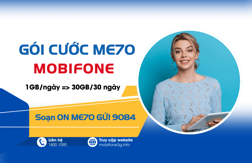 Quá sốc đăng ký gói ME70 MobiFone: 30GB/tháng chỉ 70K