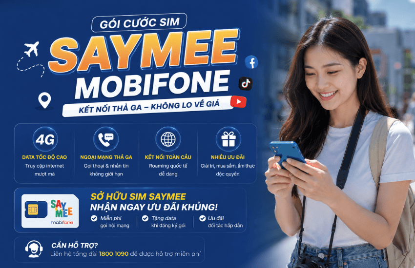 GenZ đăng ký mạng sim SAYMEE 1 ngày, 1 tháng chỉ từ 10K