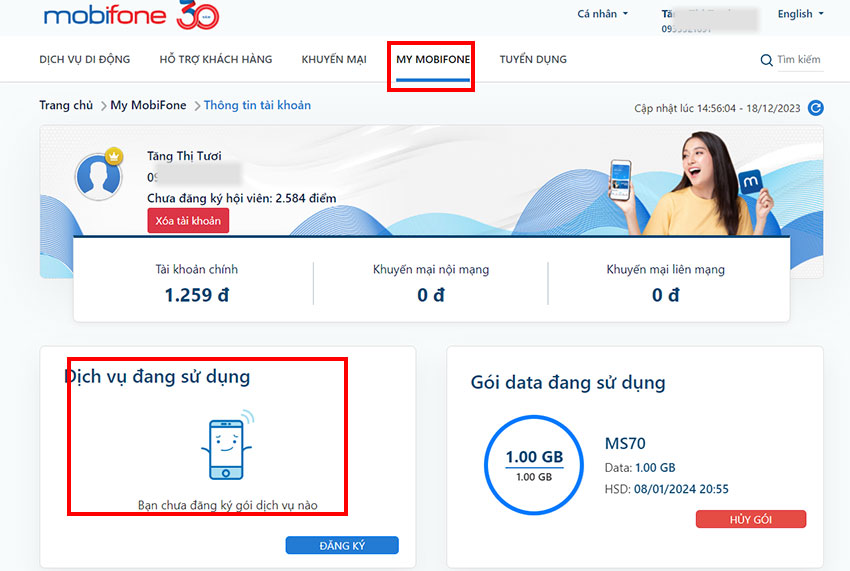 huy cuoc goi nho mobifone