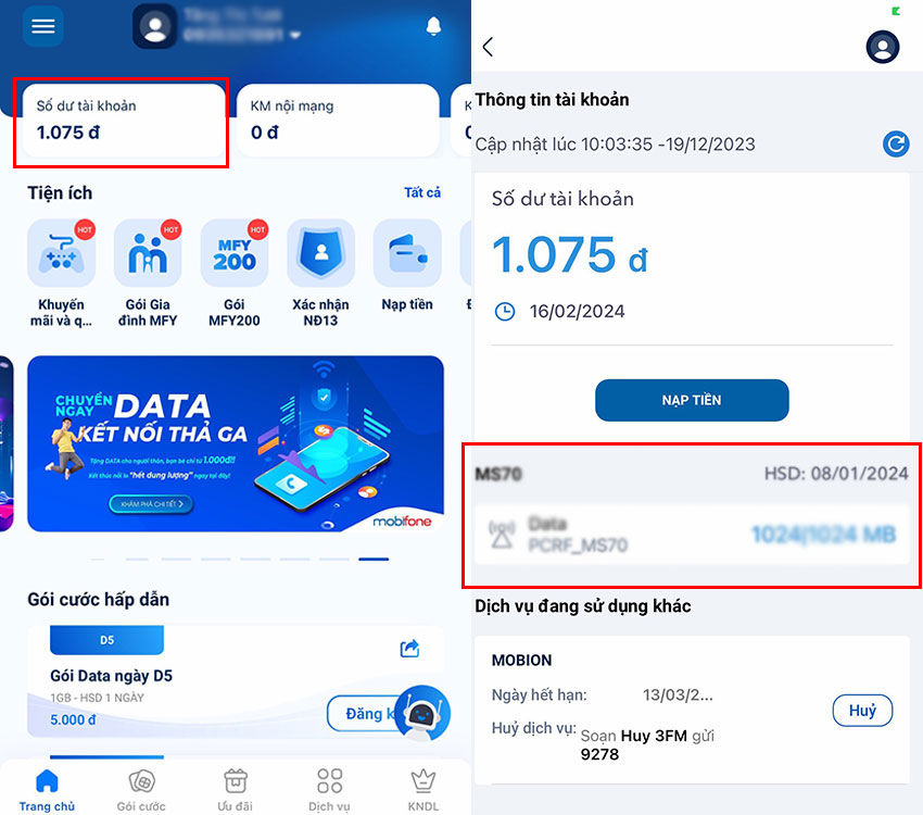 cach kiem tra phut goi con lai tra sau mobifone