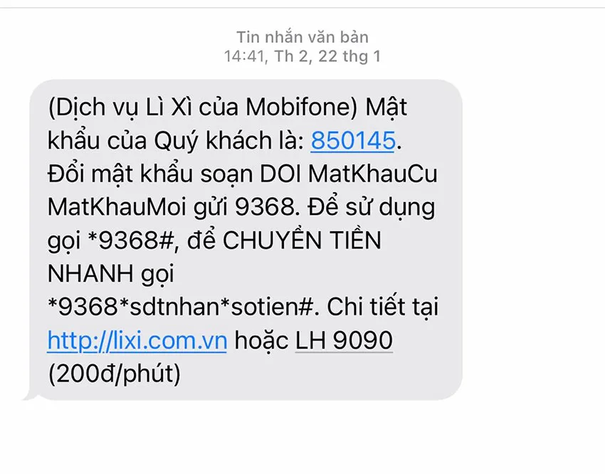 mat khau chuyen tien mobifone