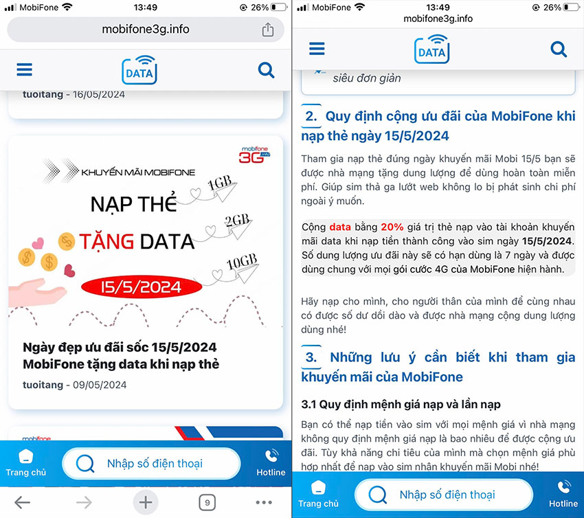 nhan data mien phi mobi
