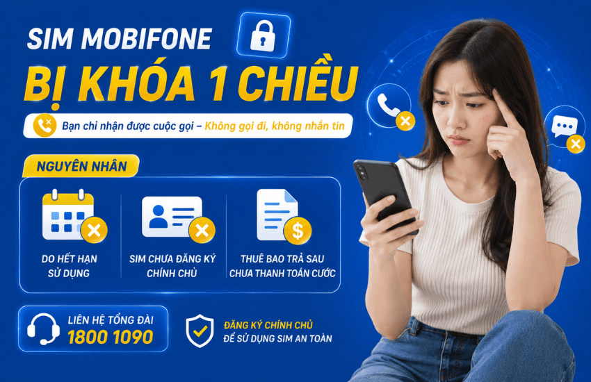 Sim MobiFone bị khóa 1 chiều gọi đi là vì sao? Cách khắc phục