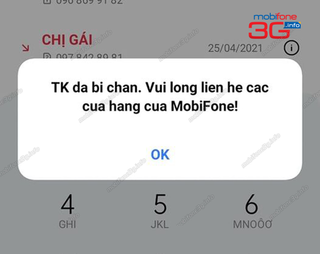 tai khoan bi chan vui long lien he cua hang mobifone