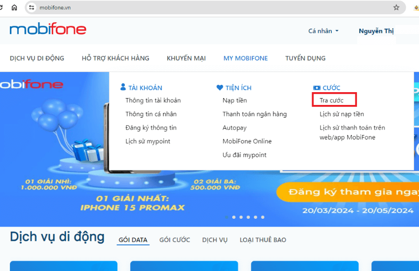 tra cuu chuyen vung quoc te mobifone