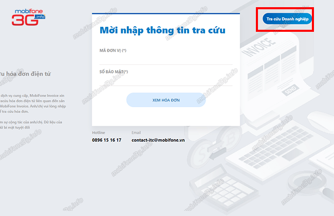 tra hoa don mobifone invoice